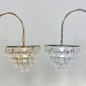 Supports de chemin de mariage en cristal à 3 têtes, piliers, guide de route, lumières LED pour la décoration de mariage, de fête et d'événements - Product Image 4