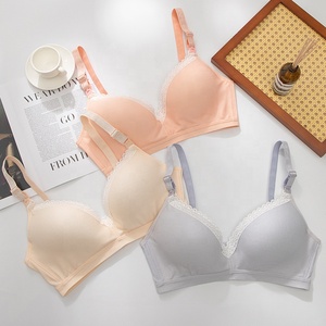 1050 # kancing terbuka depan <span class=keywords><strong>Push</strong></span> up katun renda garis-garis cetak Brassiere wanita Sujetador De amantar - Product Image 6