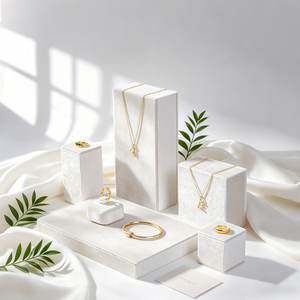 Expositor de joyería de terciopelo de lujo JINSKY para collares de perlas, pendientes, pulseras de cristal, organizador y soporte. - Product Image 5