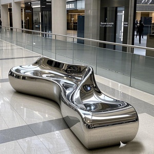 Asiento de Metal Inoxidable con Forma Artística Creativa y Personalizable para Exteriores, Ideal para Vestíbulos de Hoteles, Oficinas y Centros Comerciales - Product Image 3