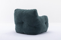 Fauteuil pouf extensible en tissu Teddy bleu foncé de style moderne et en mousse à mémoire de forme avec housse amovible, doux et confortable