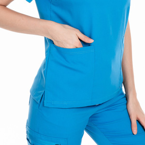 Men Thick Summer Scrub Suit Women Surgical Gown Elastic Quick Drying Nurse Work Uniform - Product Image 3