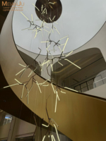 Lámpara de Araña LED Moderna de Lujo para Vestíbulo de Hotel, Villa, Techo Alto, Personalizable, Iluminación Artística