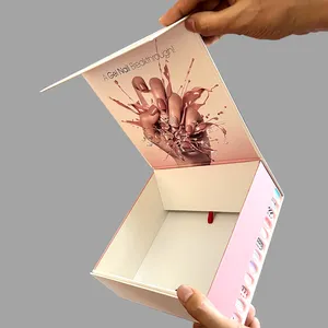 2024 yeni özel tasarım büyük logolu kağıt manyetik katlanır kutu ambalaj lüks sert karton katlanabilir hediye kutusu