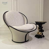 EKAR Chaise moderne style pétale de fleurs Chaise d'appoint élégante pour la maison, le bureau, le salon, les chambres et les coins de lecture pour les hôtels