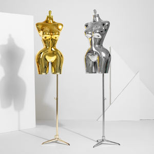 Mannequins d'Affichage de Magasin de Vêtements Dorés, Modèle Femme Afro-Américaine Grande Taille, Corps en Plastique, Poitrine Généreuse, Fessier Volumineux - Product Image 1