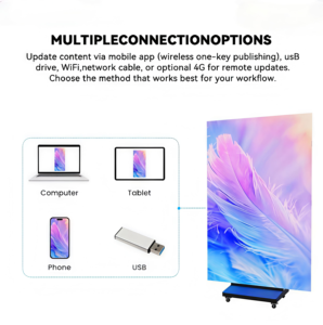 P2.5 Foldable LED Poster Screen Indoor Mobile LED Display Easy Moving & <b>Phone</b> APP <b>Control</b> - Product Image 5
