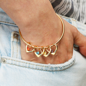 BINSHUO all'ingrosso gioielli personalizzati in acciaio inossidabile placcato oro titanio acciaio apertura filo apribile bracciali elastici con fibbia - Product Image 2