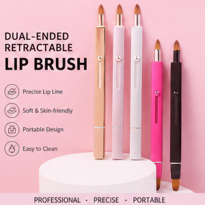 Natural Waterproof Retractable Double Ended <b>Lipstick</b> Brush Brown Lip Liner Pencil New 2026 Party Makeup <b>Custom</b> Logo - Product Image 1