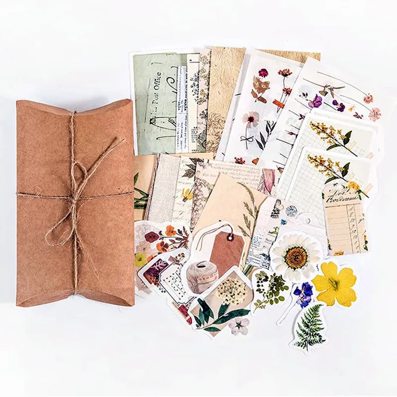 Sıcak satış bitki çiçek dantel kelebek Vintage dergisi Kawaii journdiy Washi çıkartmalar, DIY Craft takvimler için günlüğü zarf