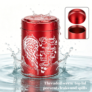 Guci Kecil Bentuk Hati Sayap Malaikat untuk Abu Jenazah Manusia Dewasa Wanita Pria Aluminium, Guci Mini Kenang-kenangan Kremasi untuk Abu Jenazah Wanita Pria - Product Image 4