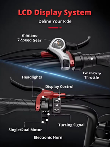 Bicicleta Eléctrica Todoterreno <span class=keywords><strong>de</strong></span> 2000W con Doble Motor para Adultos, Bicicleta <span class=keywords><strong>de</strong></span> Montaña con Llantas Gruesas <span class=keywords><strong>de</strong></span> 20 Pulgadas, Fatbike QJ8, Scooter Eléctrico Urbano, EBIKE - Product Image 3