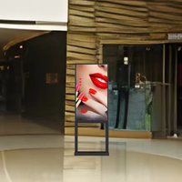 EKAA 3000/4000 Nits Tanpa Kipas 49 Inci Layar LCD Digital Signage Dua Sisi Menghadap Jendela untuk Etalase Toko