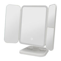 LED Fashion Cosmetic Mirror 3 Fold Make up Mirror 2X3X Magnifying Mirror With LED Lights Rechargeable Battery