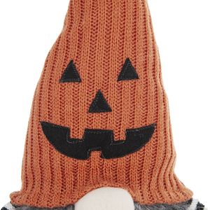 DB 8,3x4,7x23,5 estatuilla de Gnomo de Halloween tela sentada con sombrero de punto naranja para decoración navideña - Product Image 2