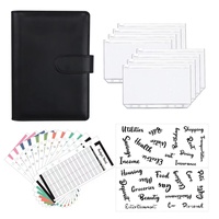 Mini A6 Binder Journal d'agenda de travail en spirale à 6 anneaux avec sac à fermeture éclair et reliure à feuilles mobiles à couverture rigide en cuir PU