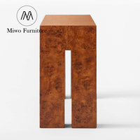 Table d'entrée contemporaine en bois massif brun, design moderne de haute qualité pour salon, villa, couloir ou porche