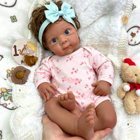 Poupée Reborn Betty de 50 cm en silicone souple, toucher réel, réaliste, nouveau-né, avec cheveux bouclés implantés à la main, jouet artistique