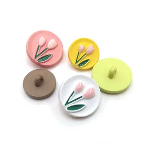 Factory wholesale buttons custom logo brand fancy plastic button for clothing sewing garments
