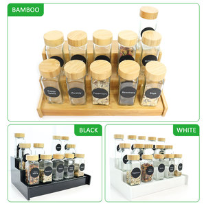 Wholesale Bamboo Seasoning Rack Tiered Glass Jar Organizer Spice Bottle Storage Display <strong>Kitchen</strong> Organization <strong>Helper</strong> - Product Image 5
