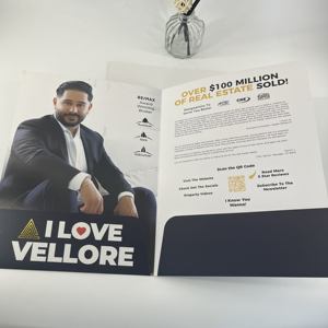 Nouveau style meilleure vente qualité papier spécial dossier catalogue services d'impression dossiers à rabat - Product Image 1