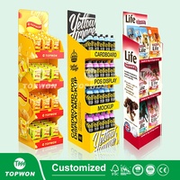 Présentoir personnalisé de supermarché au détail d'étagère de présentoir de plancher de carton de présentoir de carton de boeuf séché de noix chips