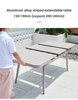 Ensemble table et chaises extensibles en alliage d'aluminium pour villa, empilables, anti-rouille, légers, design minimaliste, pour balcon