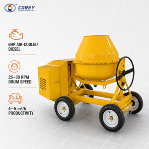 เครื่องผสมปูนซีเมนต์แบบโหลดเอง Corey เครื่องผสมคอนกรีตขนาดเล็ก เครื่องผสมคอนกรีตดีเซล ประสิทธิภาพสูง ผลผลิต 2 ลูกบาศก์เมตร/ชั่วโมง - Product Image 3