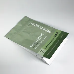 Bolsas de fondo plano de polvo de café de muestra gratis de diseño libre de fábrica directa de China bolsas de granos de café de papel de aluminio