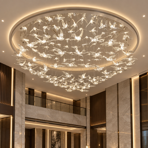 Luminaire suspendu LED <span class=keywords><strong>en</strong></span> acrylique <span class=keywords><strong>en</strong></span> forme <span class=keywords><strong>d</strong></span>'oiseaux volants uniques pour escalier, salon, salle à manger, hôtel, projet, conception sur mesure - Product Image 1