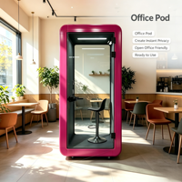 Cabine de bureau modulaire d'extérieur insonorisée pour la maison, la lecture et les discussions privées, avec cadre en aluminium moderne et isolation phonique