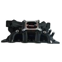 Colector de Admisión de Aluminio Negro de Doble Plano con Espacio de Aire, Mecanizado por CNC, para Motor de Bloque Pequeño 302 351C, Nuevo de MATCHWAY