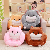 Coussin de siège moderne minimaliste en forme de hamster en peluche semi-fermé avec semelle antidérapante pour canapé, usage domestique ou bureau - Soutien lombaire long