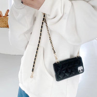 Funda de Teléfono con Cadena Cruzada de Moda para iPhone 14 15 11 13 Pro Max, Bolsas y Accesorios para Teléfonos Móviles