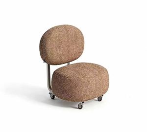 Tabouret Liuli, Tabouret à roulettes universel, Tabouret haut de gamme pour salon, Chaise à dossier pour la maison, Tabouret mobile à roulettes - Product Image 6