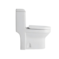 Inodoro de Cerámica de Una Pieza ZOGII 086QP, Sistema de Sifón de Doble Descarga, Montaje en el Suelo, Diseño Moderno, Color Blanco, Taza Alargada, 5 Años de Garantía