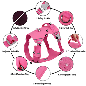 2026 Lightweight Breathable Waterproof Anti-Escape Nylon Wholesale Pet Harness Adjustable Designer Custom <b>Dog</b> <b>Leash</b> Chest Strap - Product Image 3