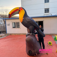 Modèle de ballon gonflable en forme de toucan pour exposition d'art, style d'oiseau gonflable personnalisé