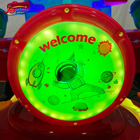 Manège à bascule double populaire avec éclairage LED, machine à bascule électrique à monnayeur pour enfants, idéal pour les zones de jeux pour enfants