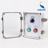 Fabricant de boîtes en plastique SAIP Boîtier personnalisé Boîtier de commande à 3 voies avec couvercle transparent Boîte de jonction électrique avec couvercle transparent