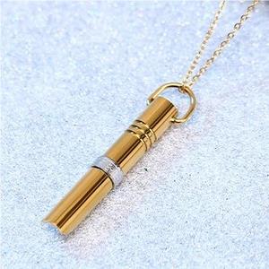 ステンレス鋼シリンダーペンダントリリーフ不安抑制呼吸瞑想ネックレス - Product Image 3
