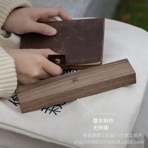 Solid Wood Pencil Case Natural Unpainted Original Wood Pull Out <b>Pen</b> Storage <b>Box</b> For Stationery Organization - Product Image 5