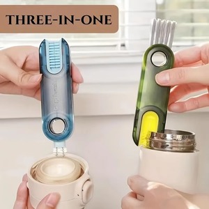 1PCS Cleaning <b>Brush</b> Three In One Cup <b>Brush</b> Water Cup Cleaning Artifact Thermos <b>Bottle</b> Gap U-shaped Cup Mouth Cup Iid <b>Brush</b> - Product Image 5