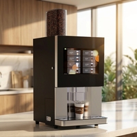 Distributeur automatique de café fraîchement moulu avec fonction SDK, en acier inoxydable, paiement par billet/carte/pièces