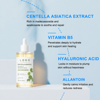 Sérum Visage Anti-Acné Éclaircissant à la Centella Asiatica et à l'Acide Hyaluronique Apaisant Peaux Sensibles, Soulagement des Rougeurs, Hydratant et Calmante