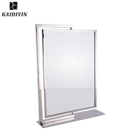 Support de signalisation rotatif double face personnalisé en acier inoxydable et acrylique transparent pour étiquettes de prix, utilisation intérieure, bordure dorée