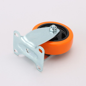 Medium Orange Perforated Pvc Casters Dual Bearings Swivel Industrial Caster Wheels Firm Tread 105 130 155mm - Product Image 3