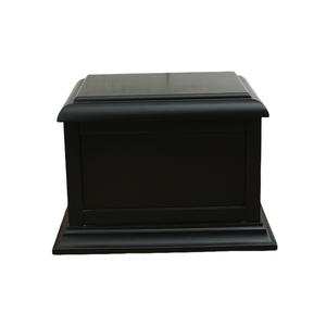 Elegante crematie urn van massief hout voor volwassen menselijke as, met veilige deksel voor thuis of begraafplaats. - Product Image 2