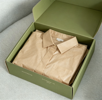 Boîte d'expédition personnalisée vert sauge pour vêtements, boîte en carton ondulé avec logo personnalisé, emballage cadeau écologique pour vêtements