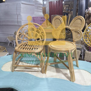 Custom Handmade Rattan <b>Kids</b> Chair OEM ODM Baby <b>Furniture</b> Manufacturer Natural Eco Seating for Indoor <b>Outdoor</b> Party Decoration - Product Image 4